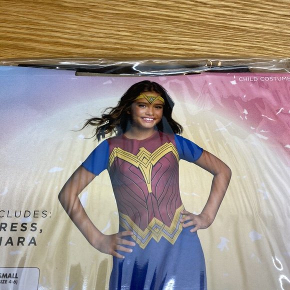 GIRLS WONDER WOMAN WW84 CHILD COSTUME - DRESS & TIARA - All Sizes! NWT - Picture 4 of 5